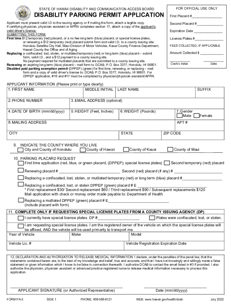  PERSON with a DISABILITY PARKING PERMIT APPLICATION FORPERSON with a DISABILITY PARKING PERMIT APPLICATION 9 Sample Disability P 2022-2024