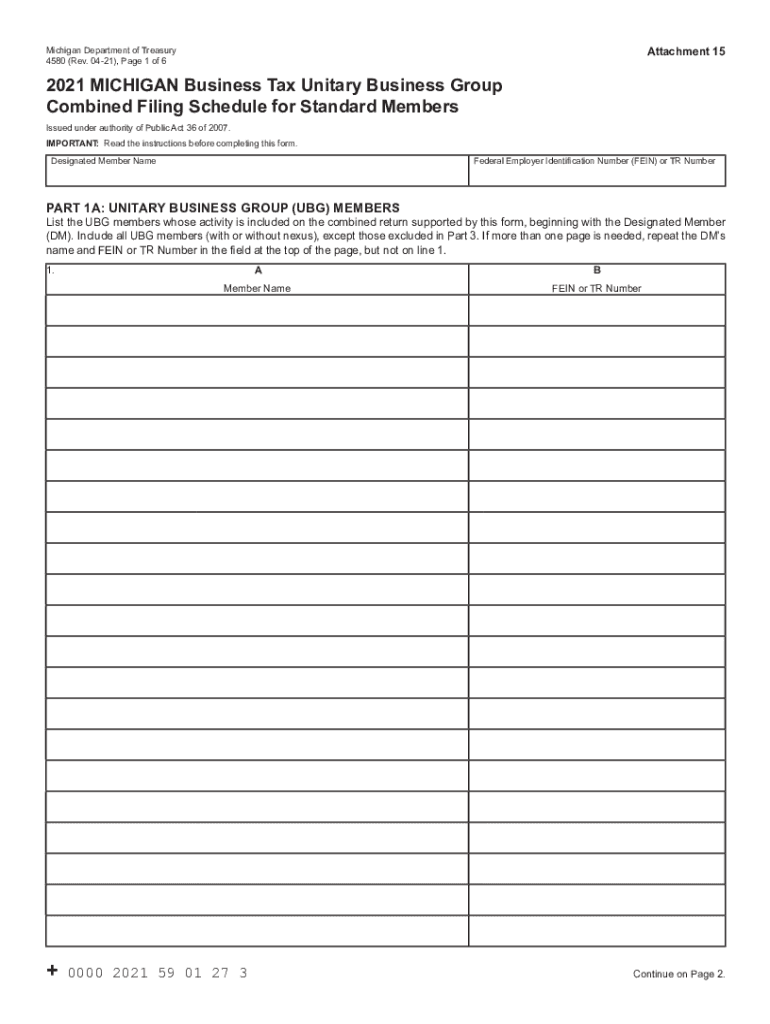  Www Michigan Gov Media4580, Michigan Business Tax Unitary Business Group Combined 2021