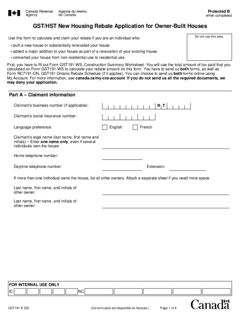 Canada Gst Revenue Agency  Form