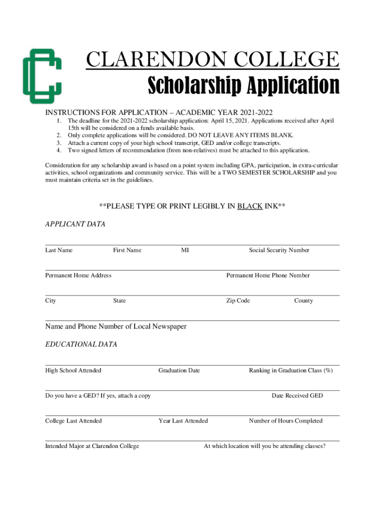 Application Forms for Scholarships