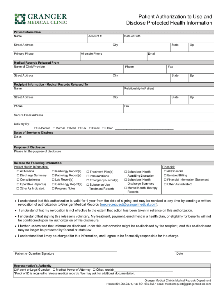 Www Pioneerphysicians Compatient FormsAuthorization for Use and Disclosure of Protected Health