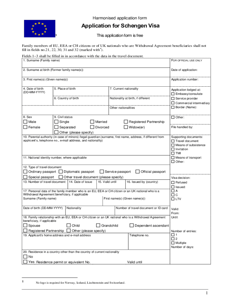  Application for Schengen Visa 2022-2024