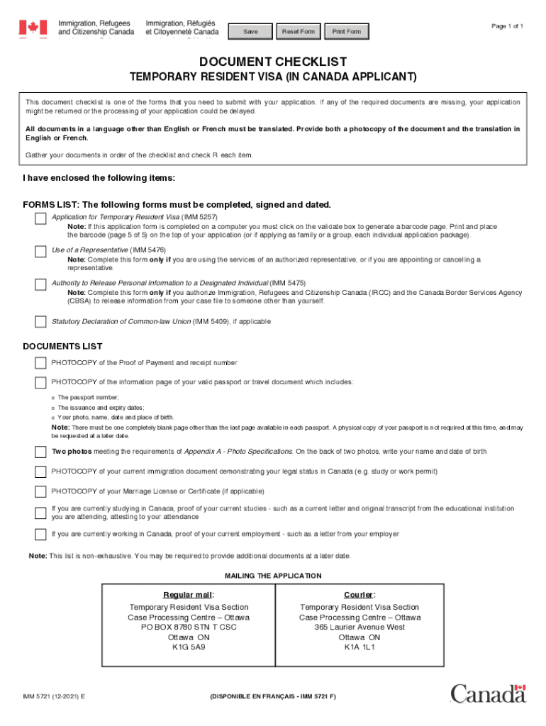 TEMPORARY RESIDENT VISA in CANADA APPLICANTTEMPORARY RESIDENT VISA in CANADA APPLICANTApplication for a Visitor Visa Temporary R  Form