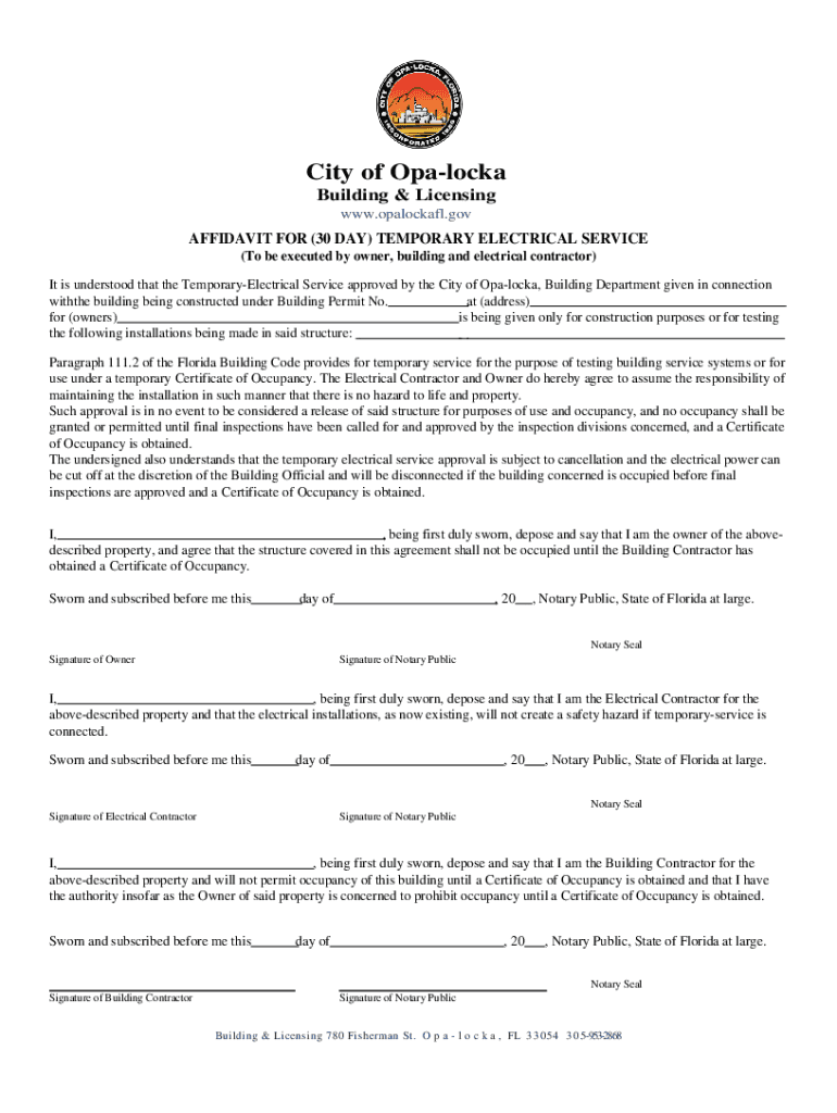 City of Opa Locka Building &amp; Licensing Www Opalock  Form