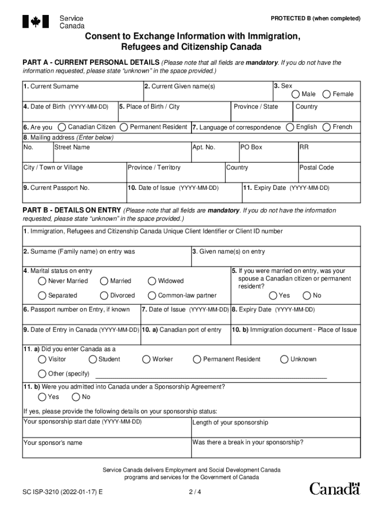 Consent to Exchange Information with Immigration, Refugees and Citizenship Canada