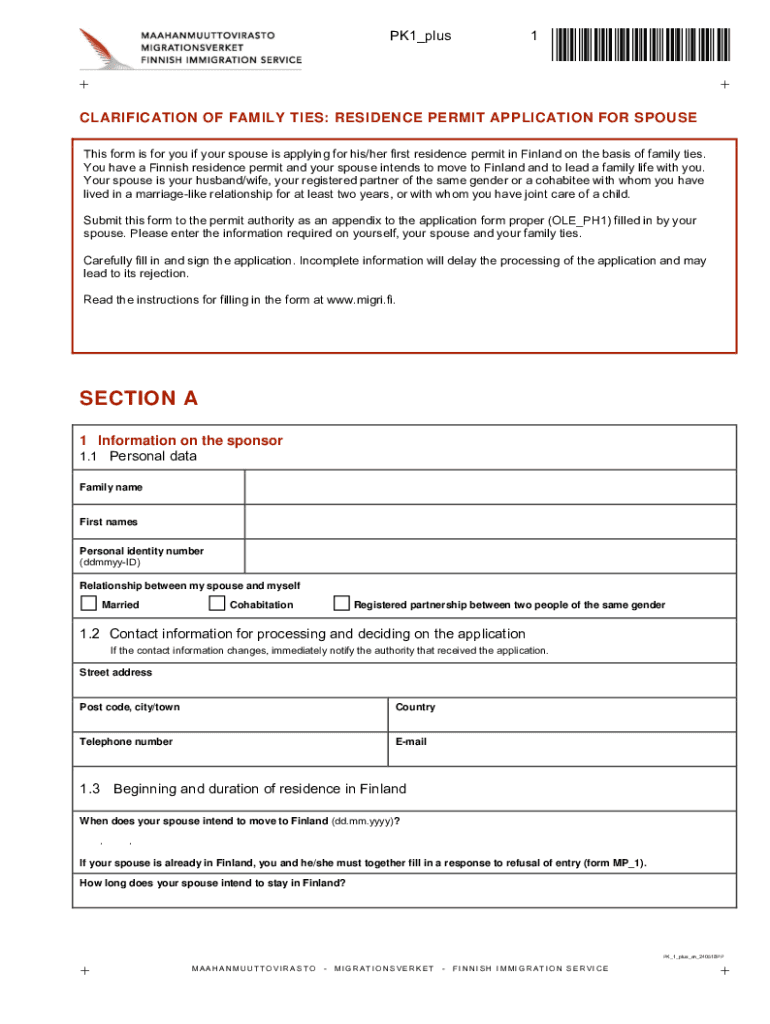 Www Infinland Netwp ContentuploadsCLARIFICATION of FAMILY TIES RESIDENCE PERMIT APPLICATION  Form