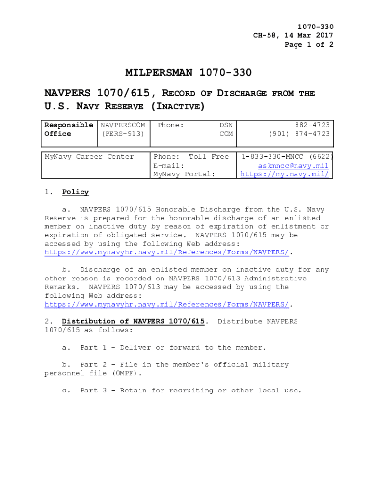 PDF MILPERSMAN 1070 330 NAVPERS 1070615, R MyNavyHR  Form