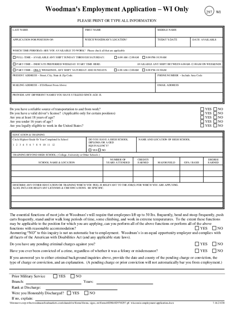 Woodman&#039;s 3rd Shift Pay  Form