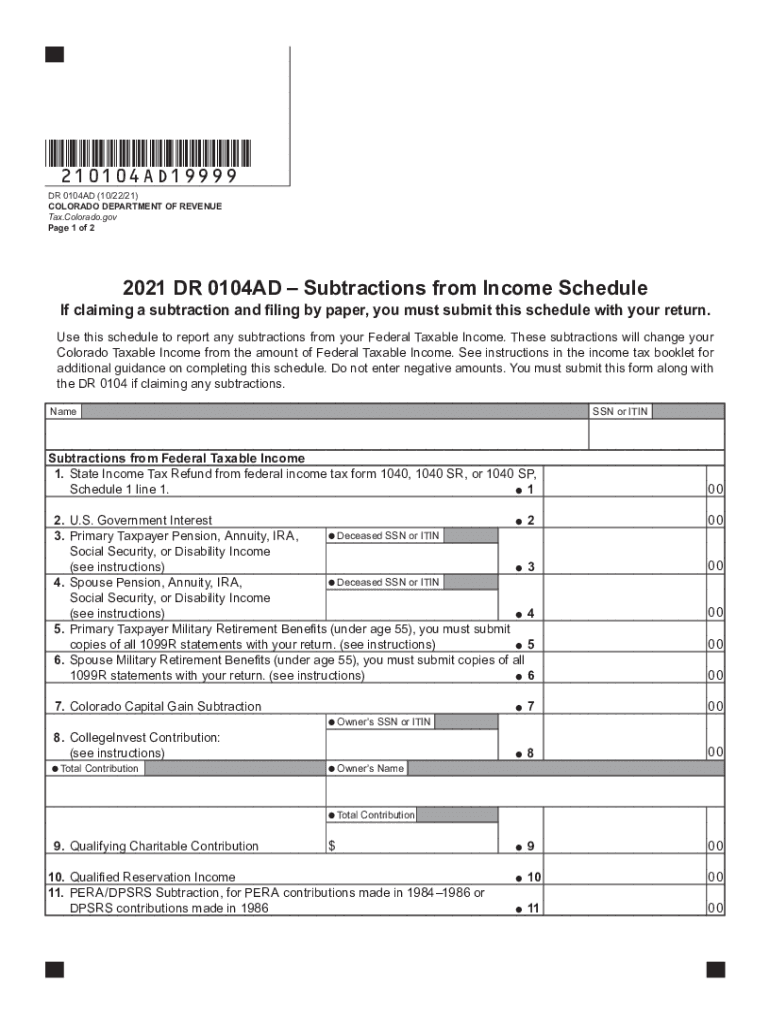  CO DR 0104AD Form 2022