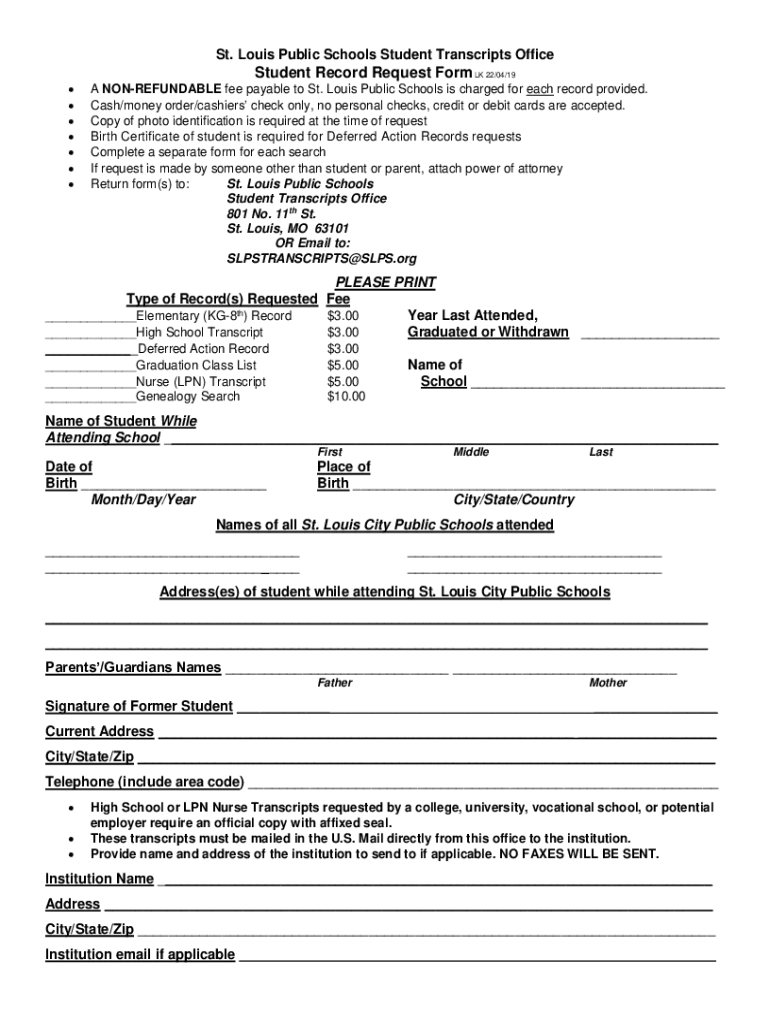  St Louis City High School Transcript Request Infolake Org 2019-2024