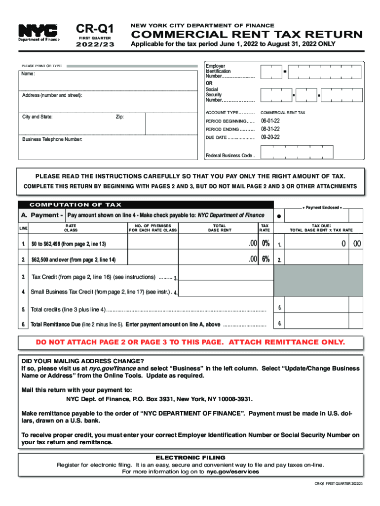  CR Q1 FINANCE COMMERCIAL RENT TAX RETURN NEW 2022