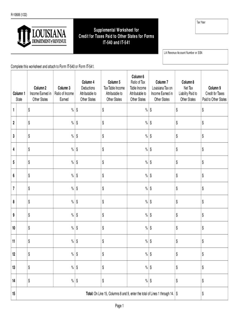  LA R 10606 Form 2022