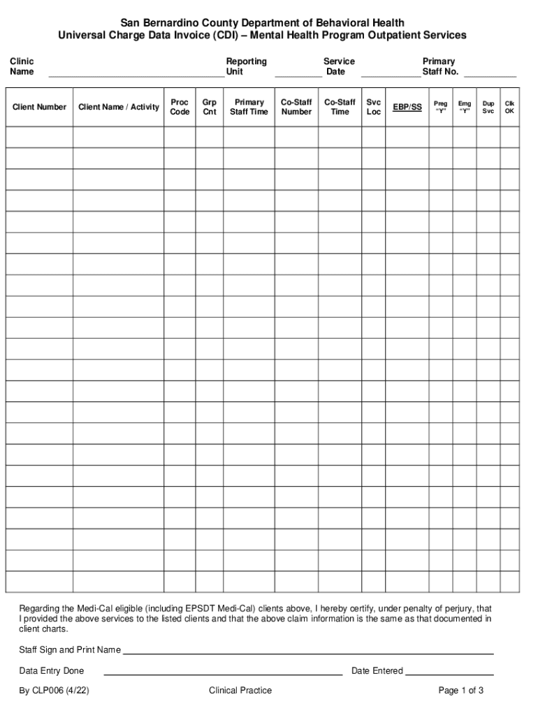 San Bernardino County Department of Behavioral Hea  Form