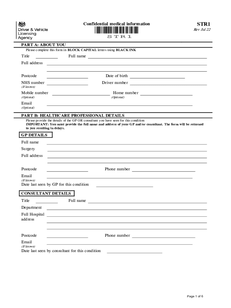 Dvla Str1 Form