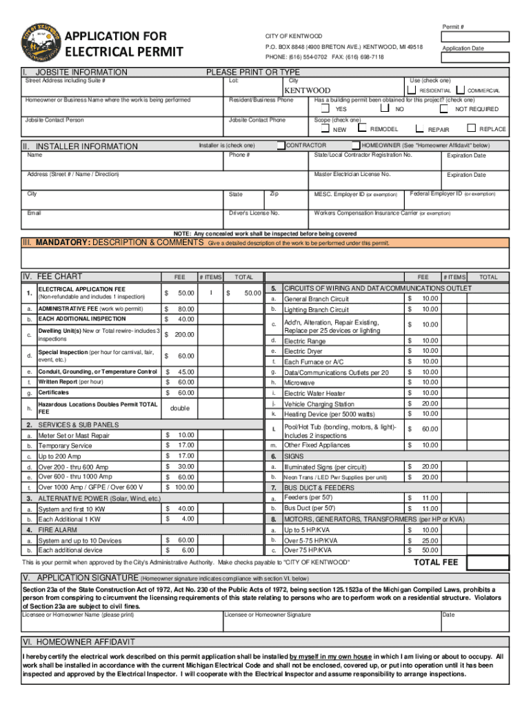  Electrical Permit Form Final Xlsx 2019-2024