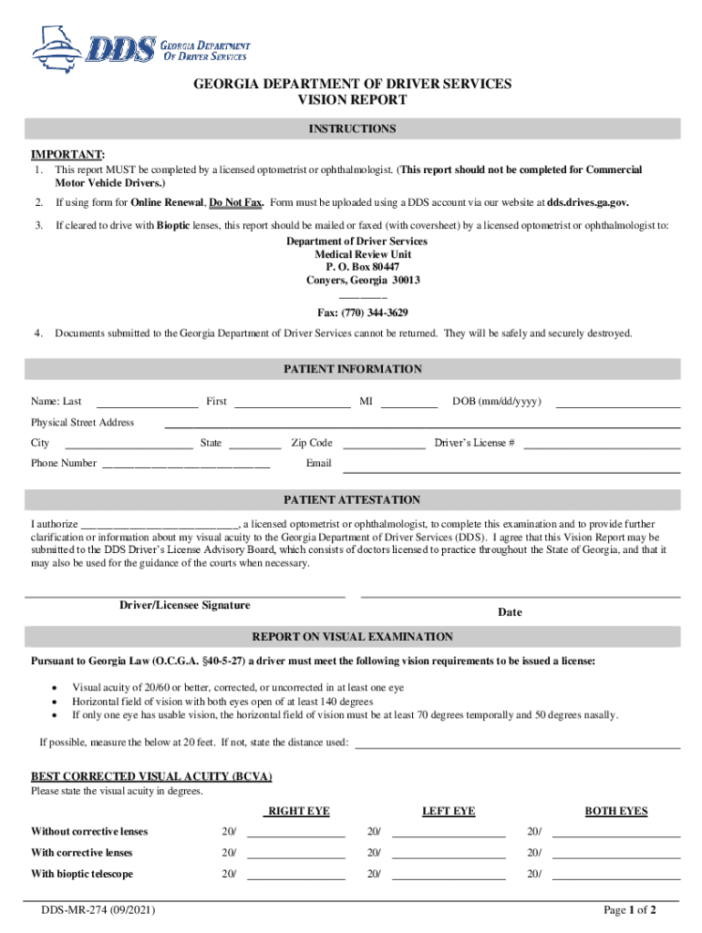 Georgia Department of Driver Services  Form
