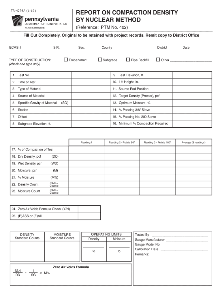  REPORT on COMPACTION DENSITY by NUCLEAR METHODTR42 2019-2024