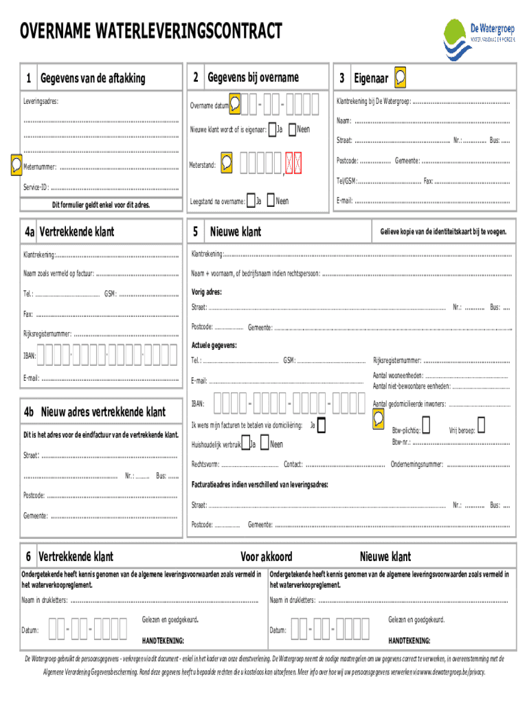  Zo Vul Je Het Overnameformulier InDe Watergroep 2019-2024