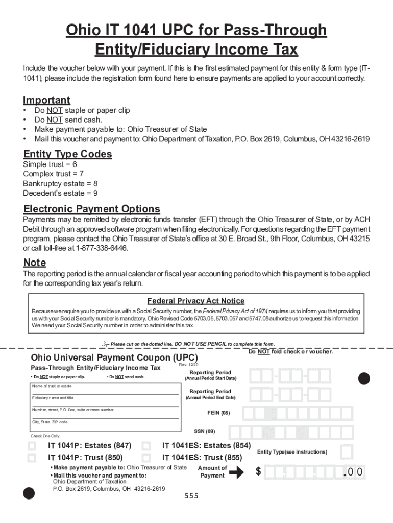 Tax Ohio Govstaticforms2021 Ohio it 1041 Ohio Department of Taxation