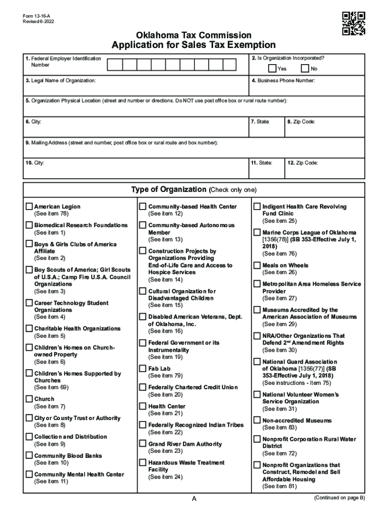 Oklahoma Sales Tax Exemption  Form