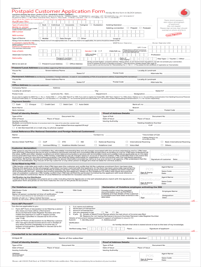  Vodafone Form 2016-2024