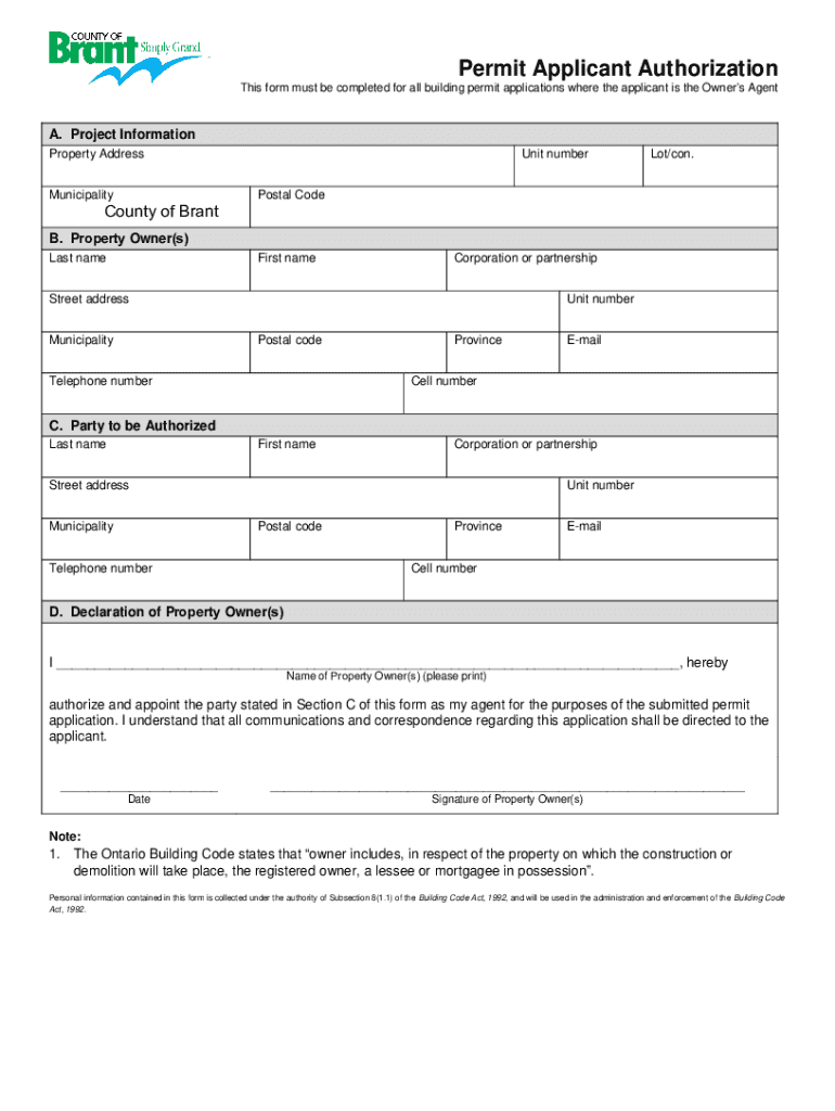 Permit Applicant Authorization  Form