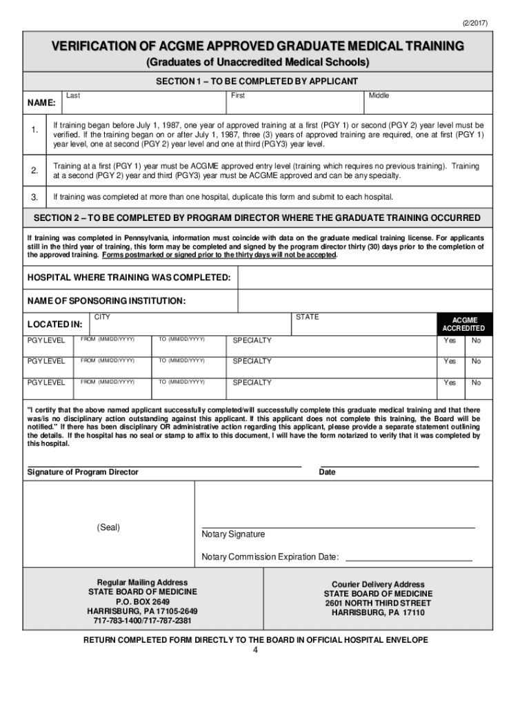 2Regular Mailing Address STATE BOARD of MED  Form