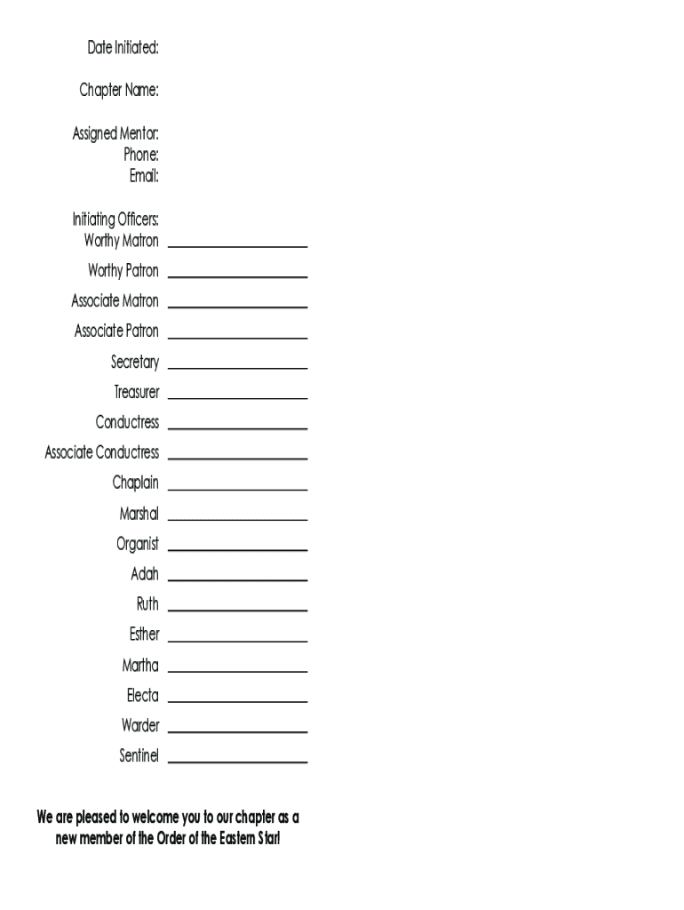 Worthy Matron Handbook PDF  Form