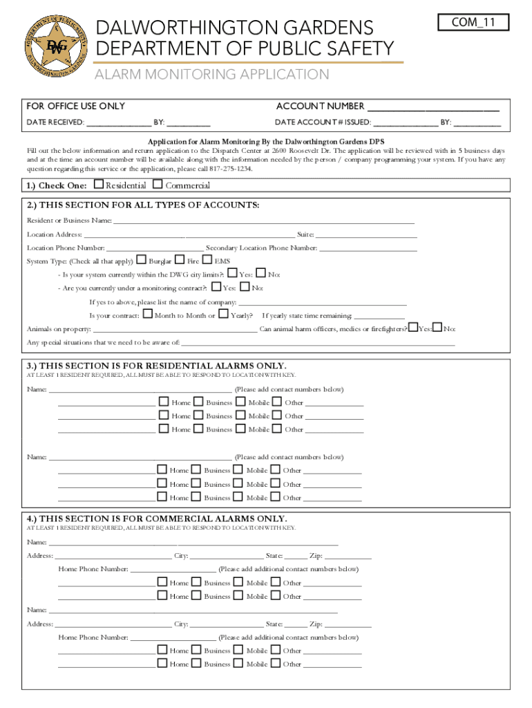 Alarm Application DOCX  Form