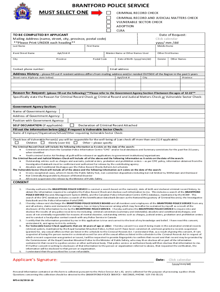  Canada Record Check Criminal 2018-2024