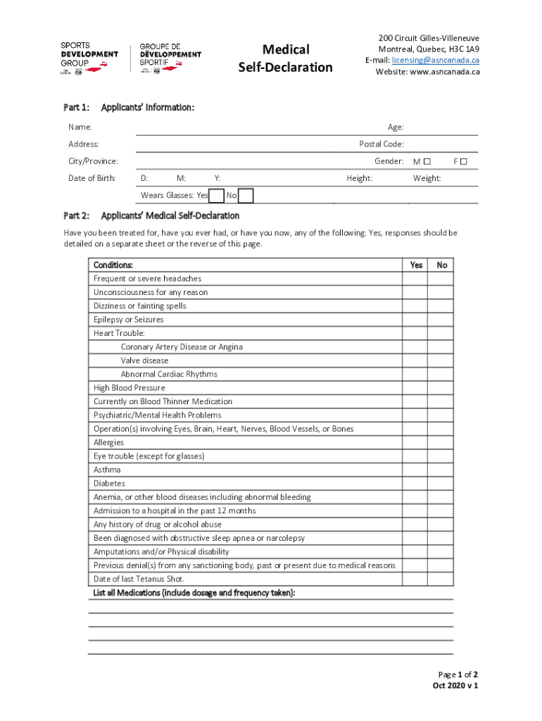 Www SignNow Comfill and Sign PDF Form65003 AsnMedical Declaration Fill Out and Sign Printable PDF