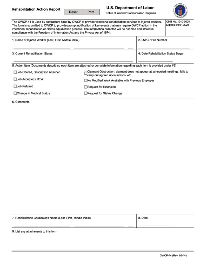 U S Department of Labor * AB; Y B WF IWF  Form