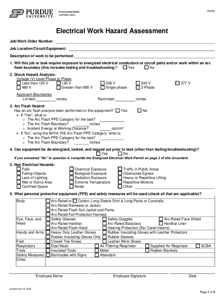 Energized Electrical Work Permit Template  Form