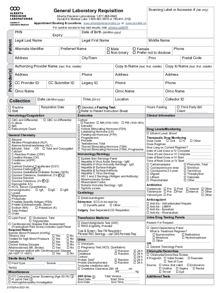 General Laboratory Requisition Form