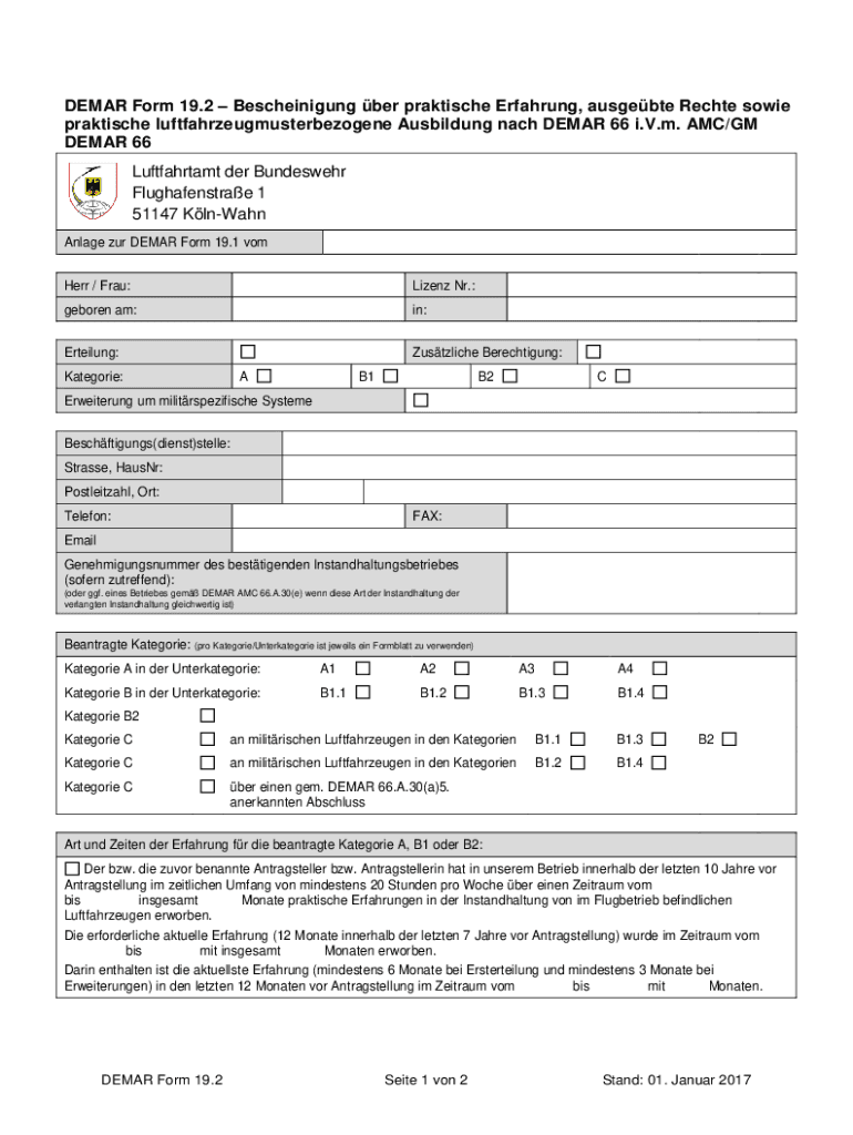 Www Bundeswehr DeresourceblobDEMAR Form 19 2Bescheinigung Ber Praktische Erfahrung