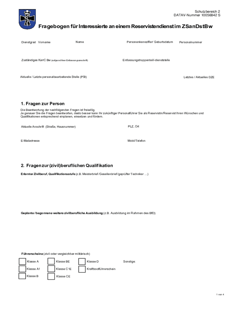 Wehrmed Defuehrung Organisationreserve Im SReserve Im Sanittsdienst Der BundeswehrFachportal Fr  Form