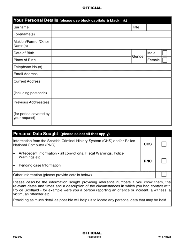 Www pdfFiller Com460572480 Subject AccessFillable Online Subject Access Request Form Scotland Police