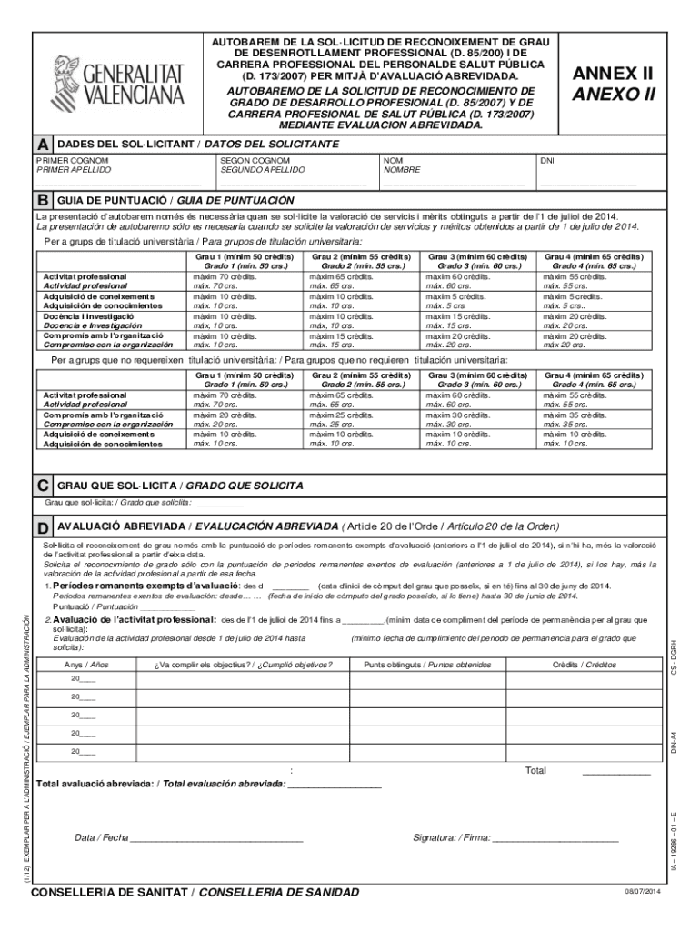 ANNEX II ANEXO II  Form