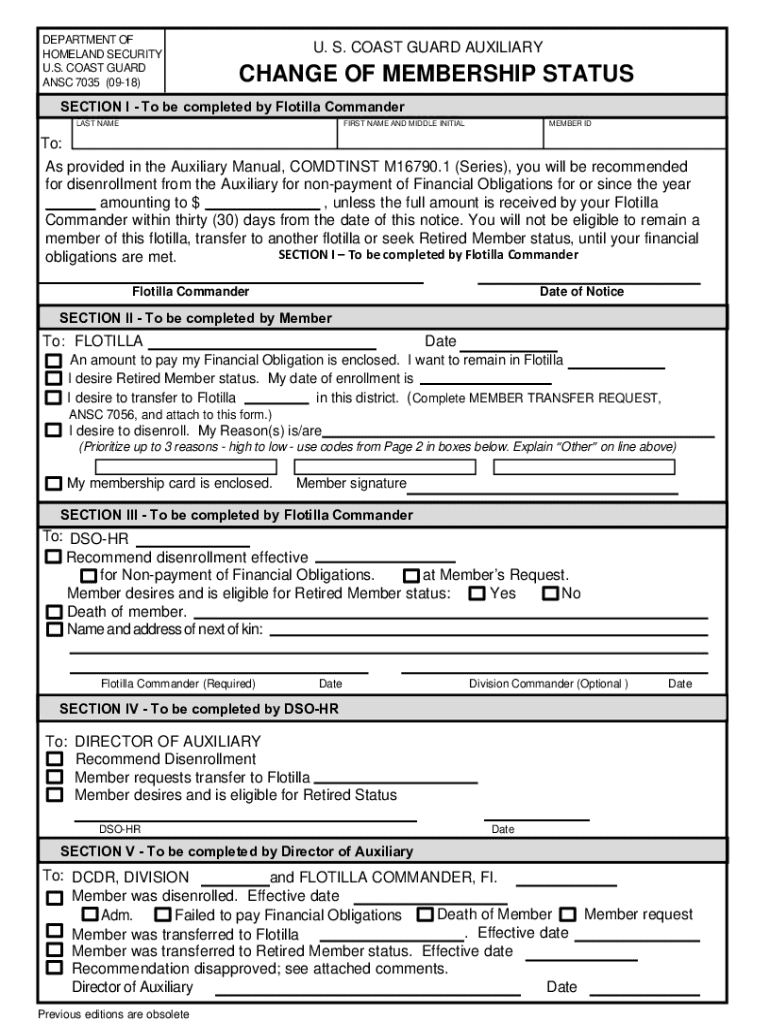 A7035f PDF 07 18 Change of Membership Status  Form
