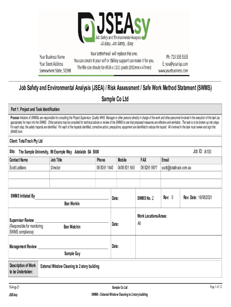 SWMS Report  Form