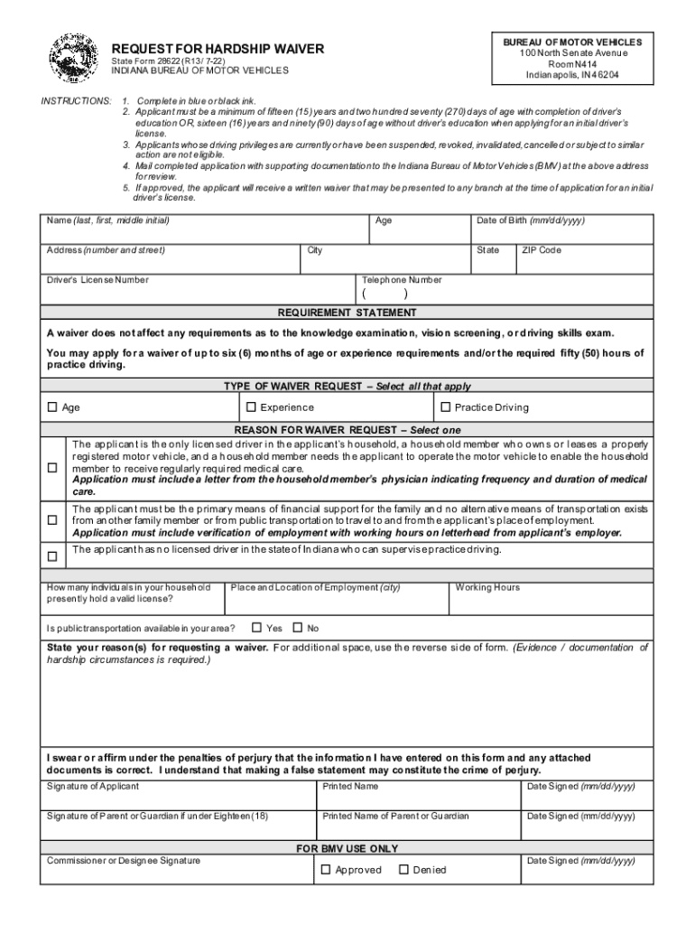  State Form 28622 2022-2024