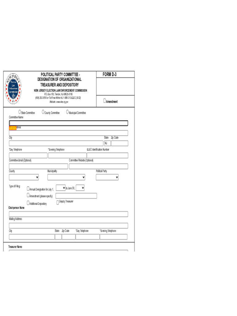 D 3 Political Party  Form