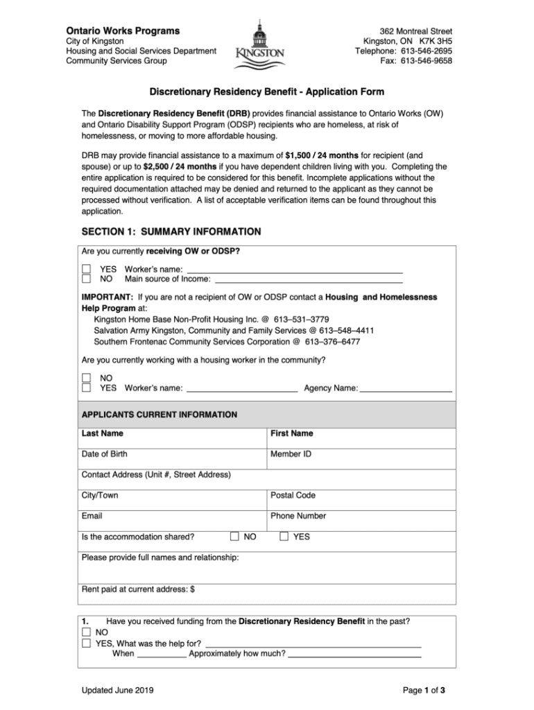 Search Helpseeker OrgcanadaontarioKingston Community Services Ontario Works  Form