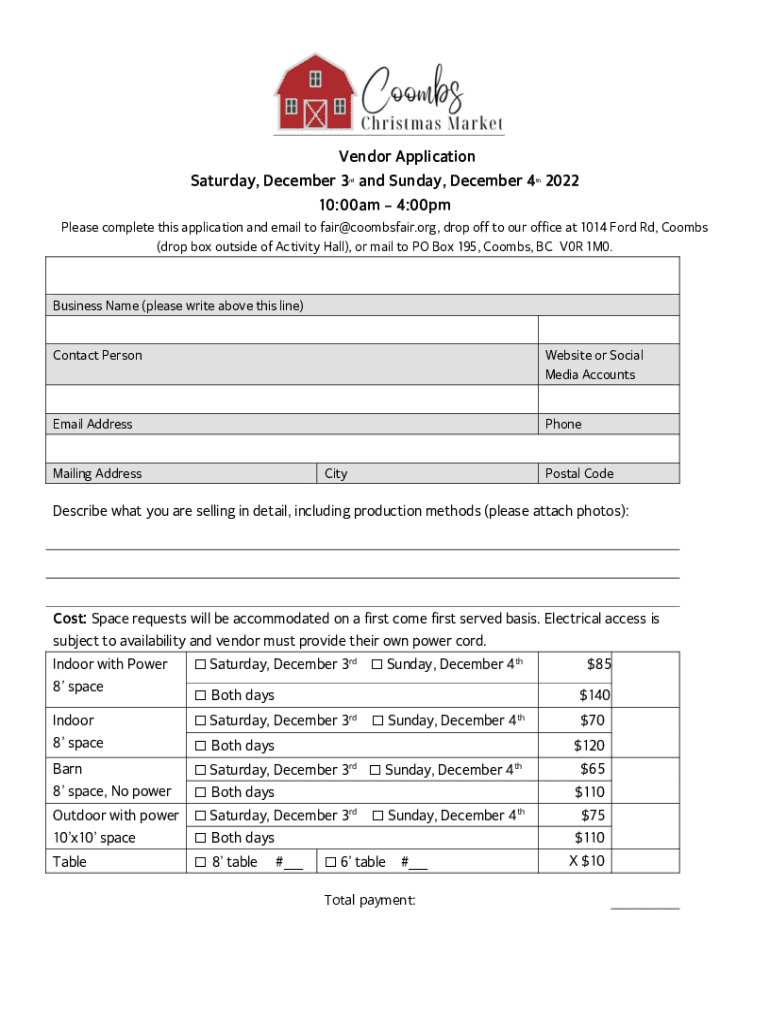  Heidelhouse Comwp ContentuploadsVENDOR APPLICATION December 3 &amp;amp; 4 , ENTRY FORM 2022-2024