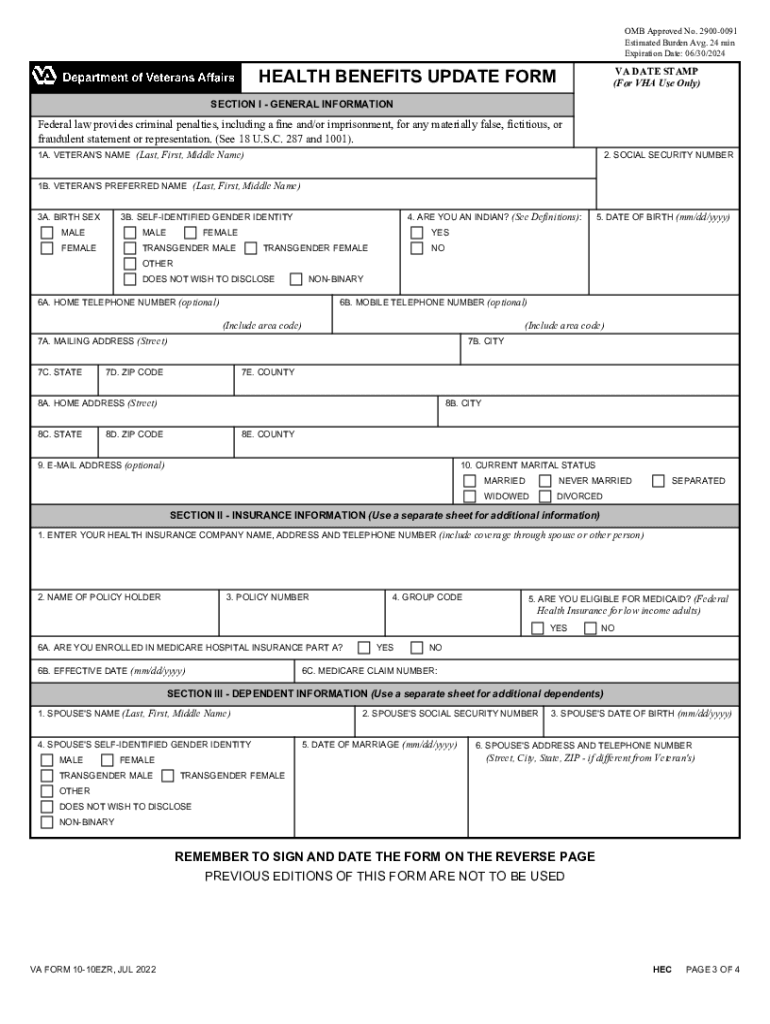 Va Form 10 10Ezr Fill Out and Sign Printable PDF Template signNow