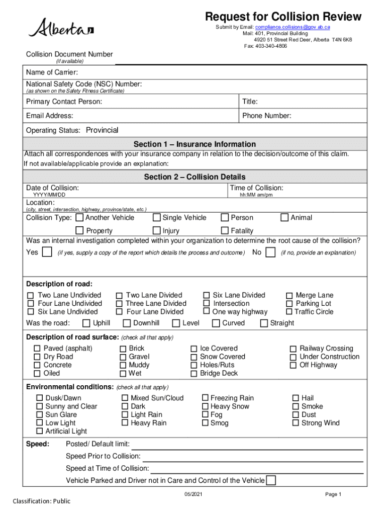 Request for Collision Review Request for Collision Review  Form