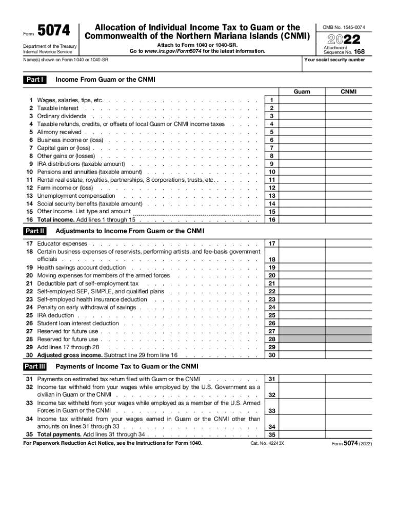  Www Irs Govpubirs Prior2021 Form 5074 Internal Revenue Service 2022