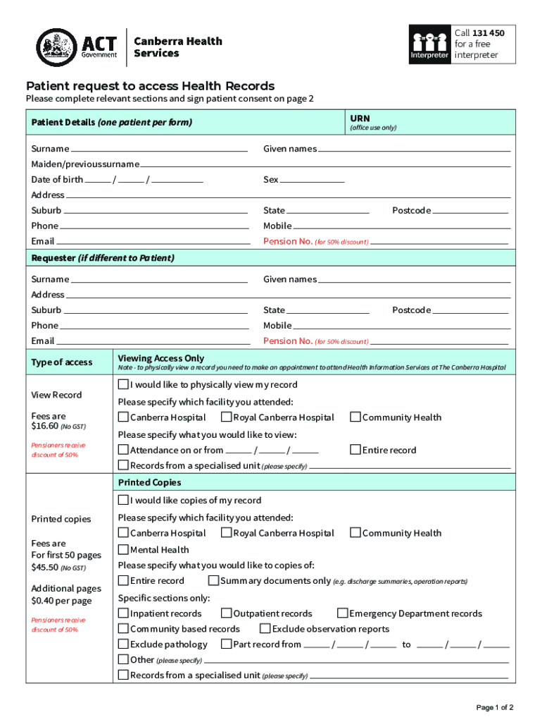 Your Medical RecordsHHS GovYour Medical RecordsHHS GovYour Medical RecordsHHS GovPatient Request to Access Health Records  Form