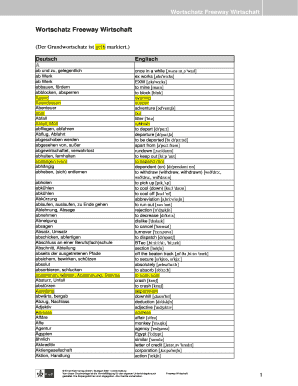 Wirtschaft Wortschatz PDF  Form