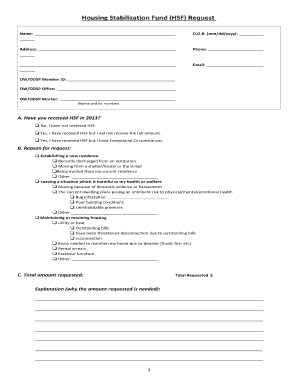 Housing Stabilization Fund Application Form